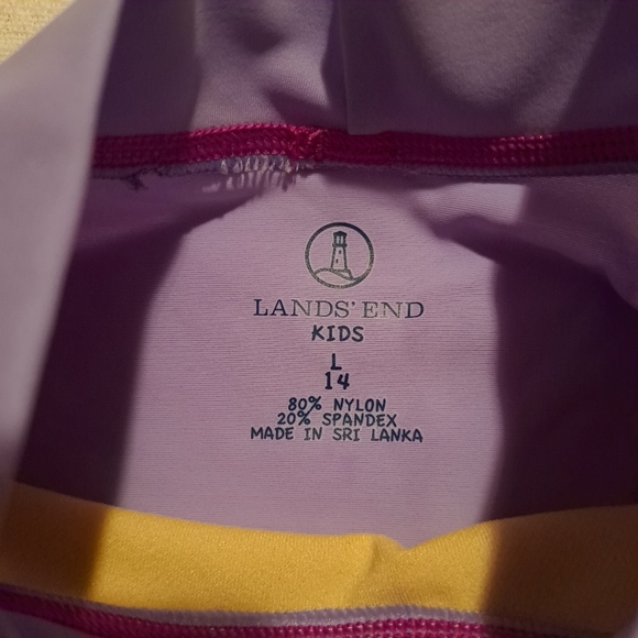Lands' End girls size 14 long sleeved swim rashguard, has mark on back - Picture 5 of 6